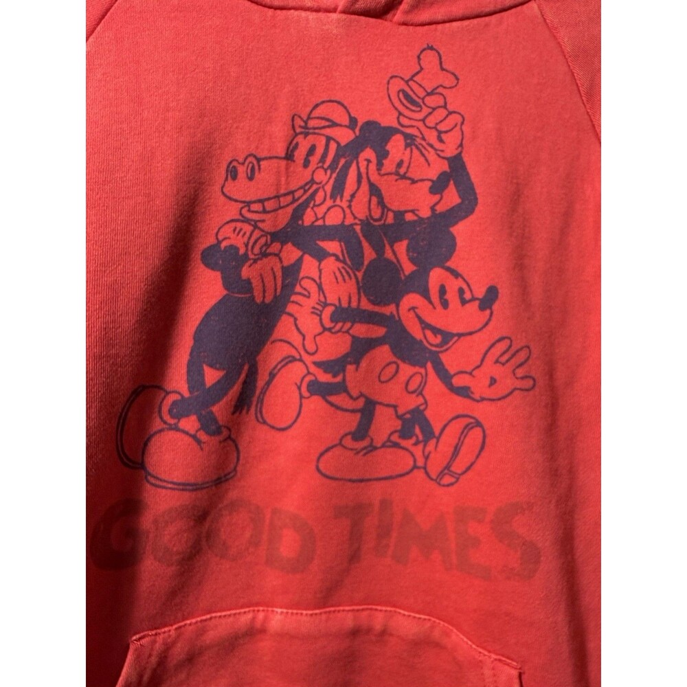 Disney Horace Goofy Mickey Good Times Red Pullover Hoodie Size S